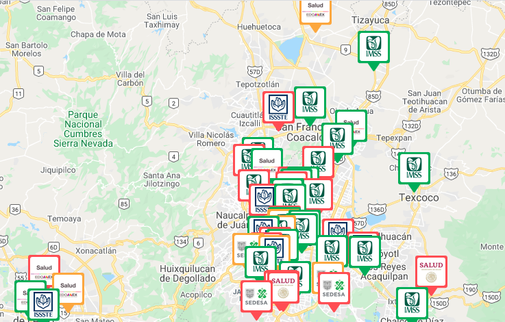 Mapa de Hospitales