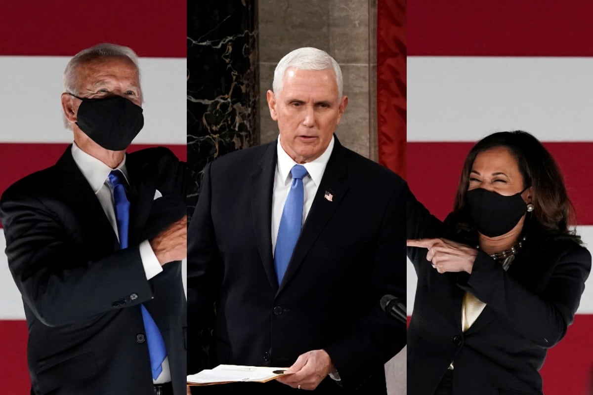 Mike Pence Joe Biden y Kamala Harris