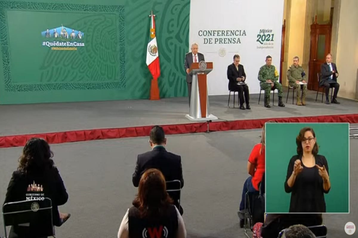 Conferencia de AMLO desde Palacio Nacional