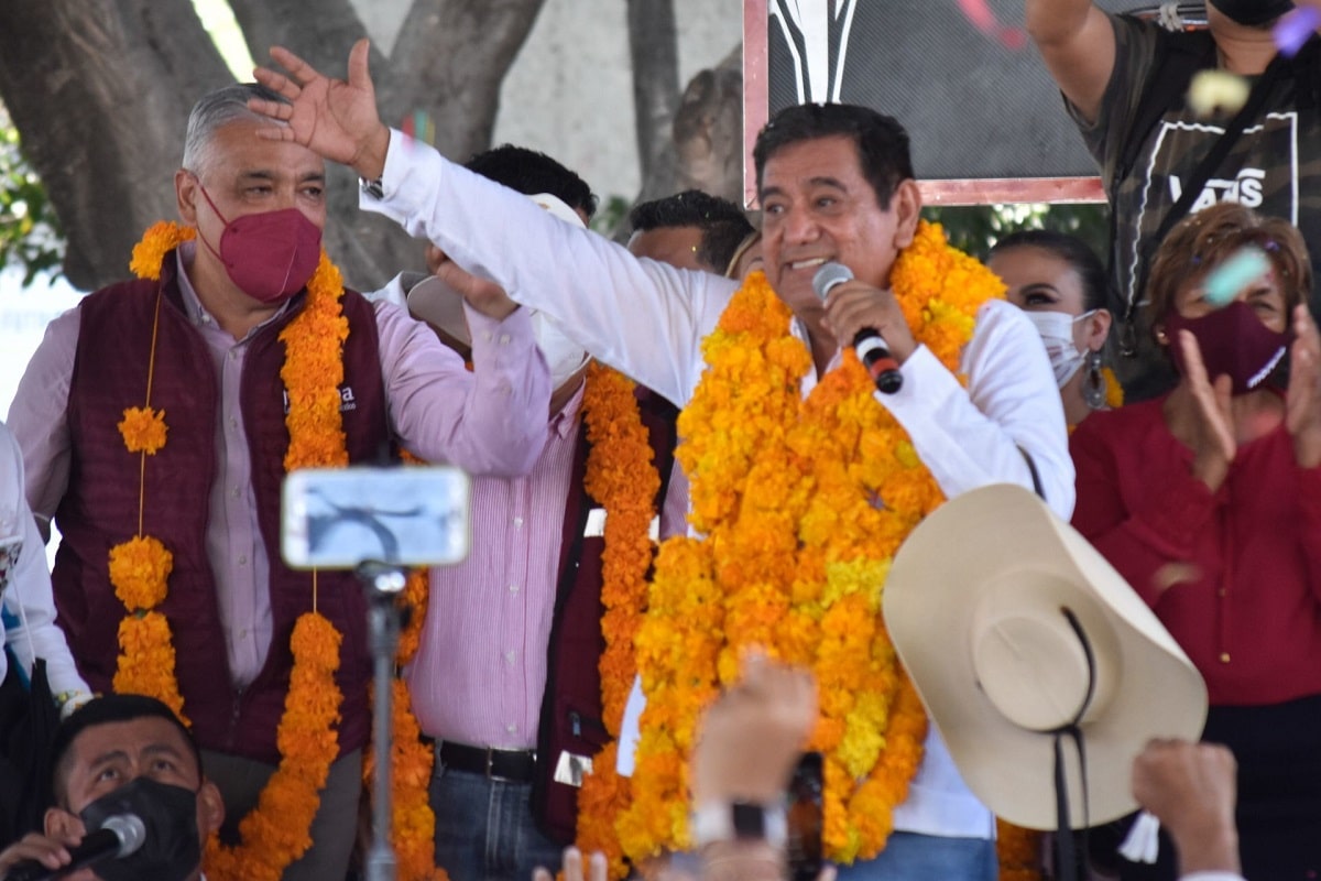 Félix Salgado Macedonio en campaña política en Guerrero