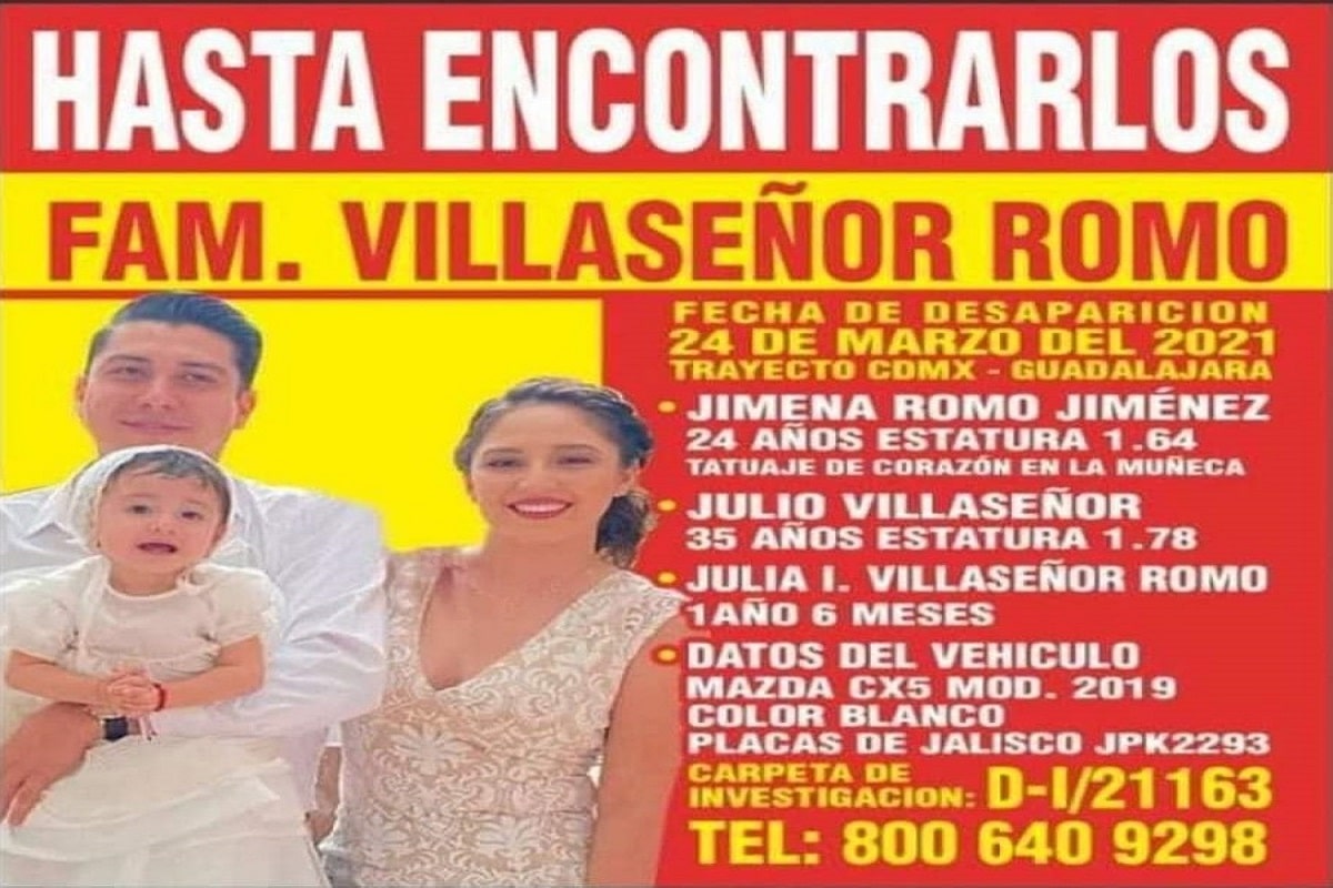 La familia estuvo de vacaciones en la Ciudad de México; desaparecieron en Acatic, Jalisco.