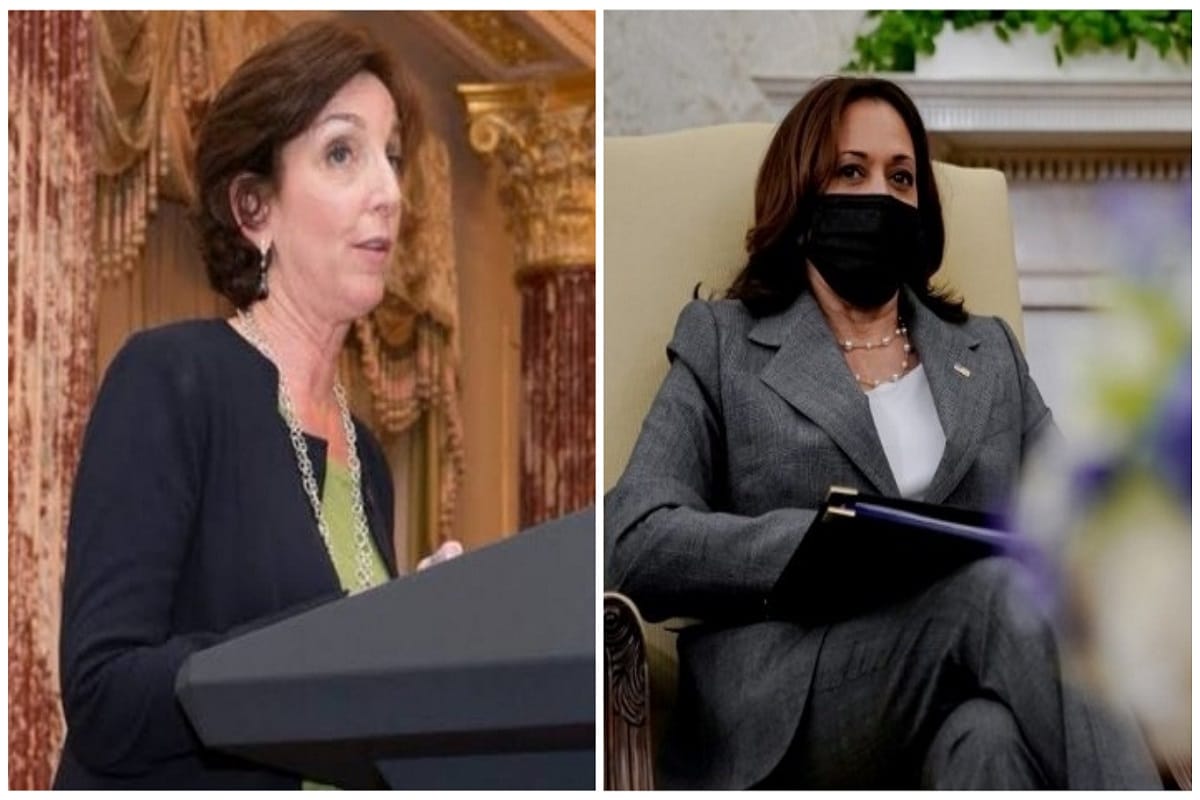 Roberta Jacobson y Kamala Harris