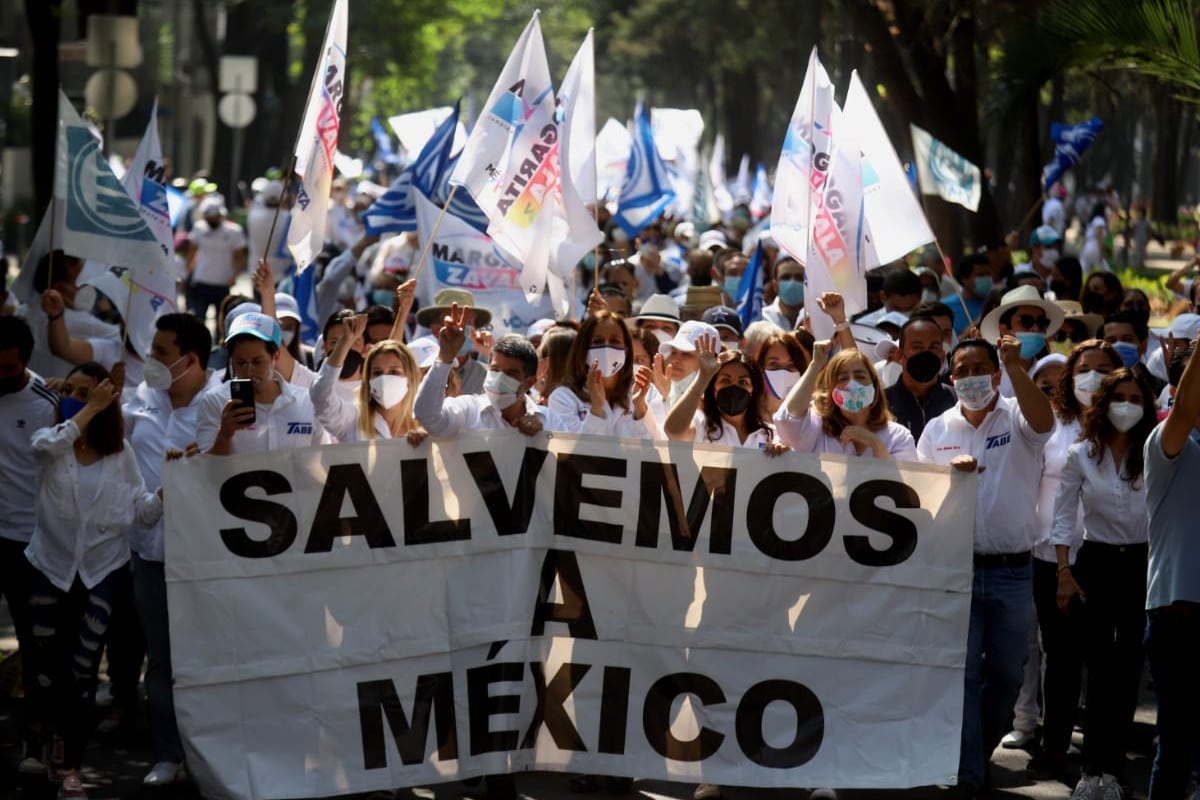 La marcha celebrada en Polanco fue encabezada por Margarita Zavala.