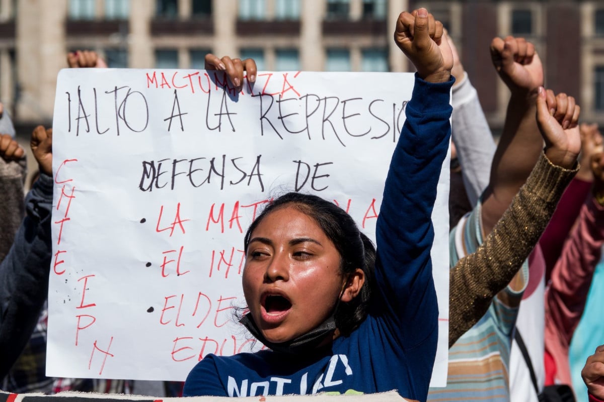 Estudiantes de la normal rural Mactumactzá fueron detenidos tras manifestarse.