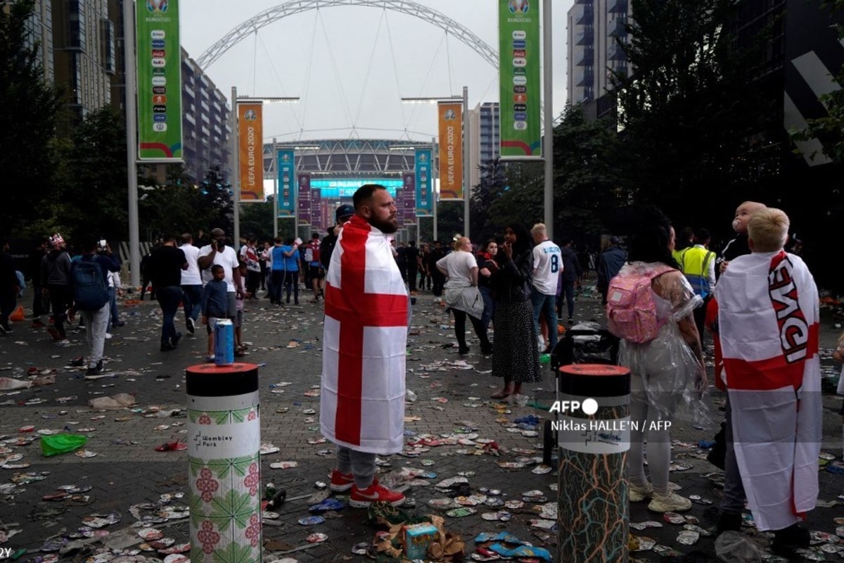 Aficionados de Inglaterra en Wembley