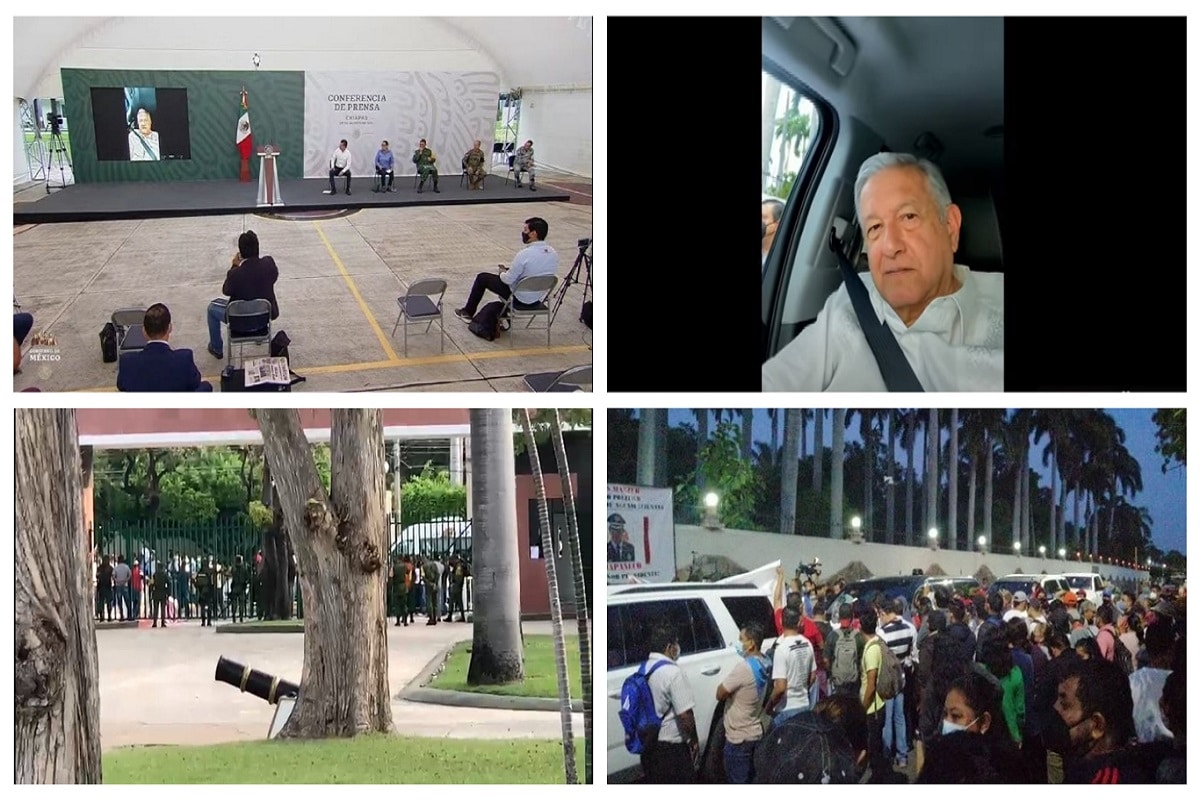 AMLO retenido en Chiapas