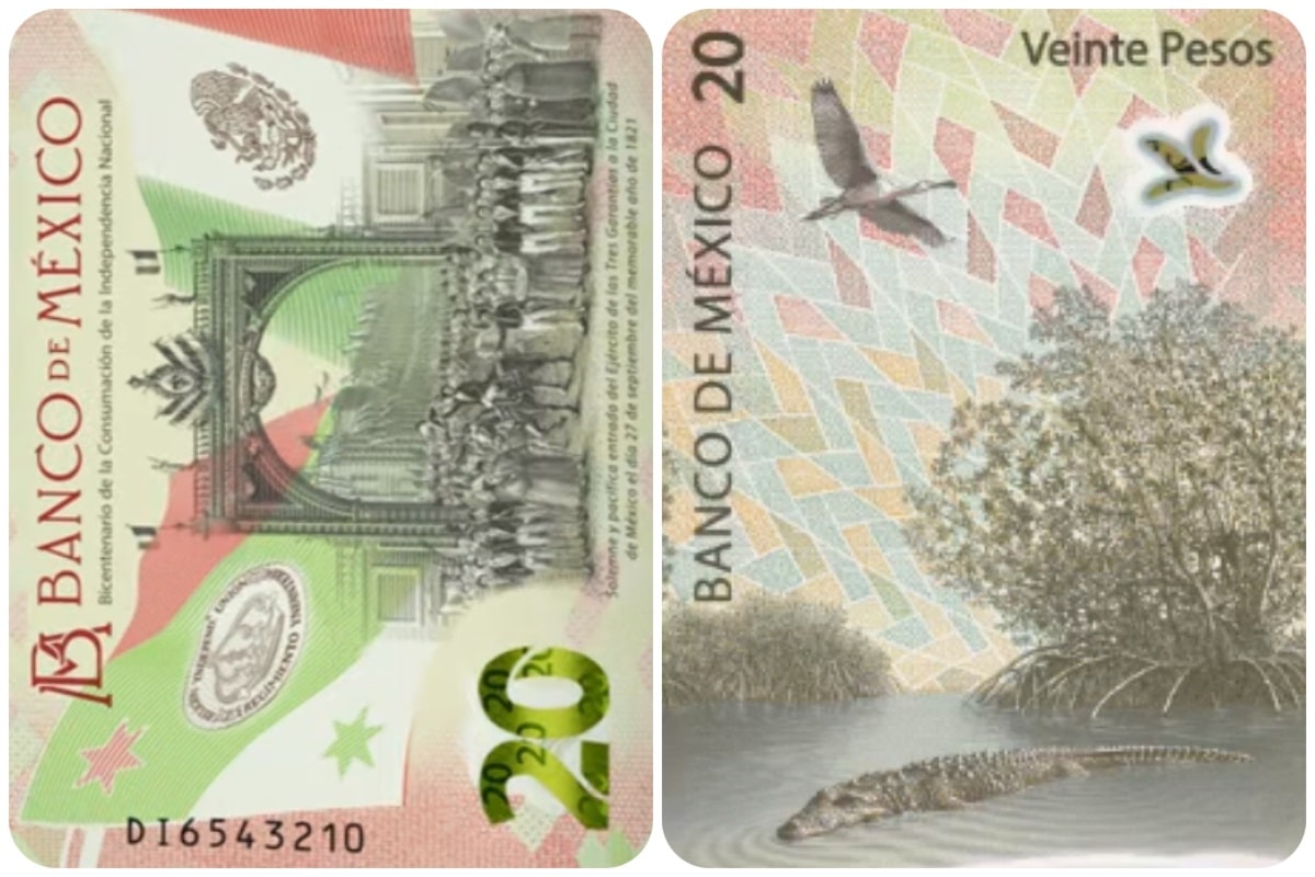 Este es el nuevo billete de 20 pesos.