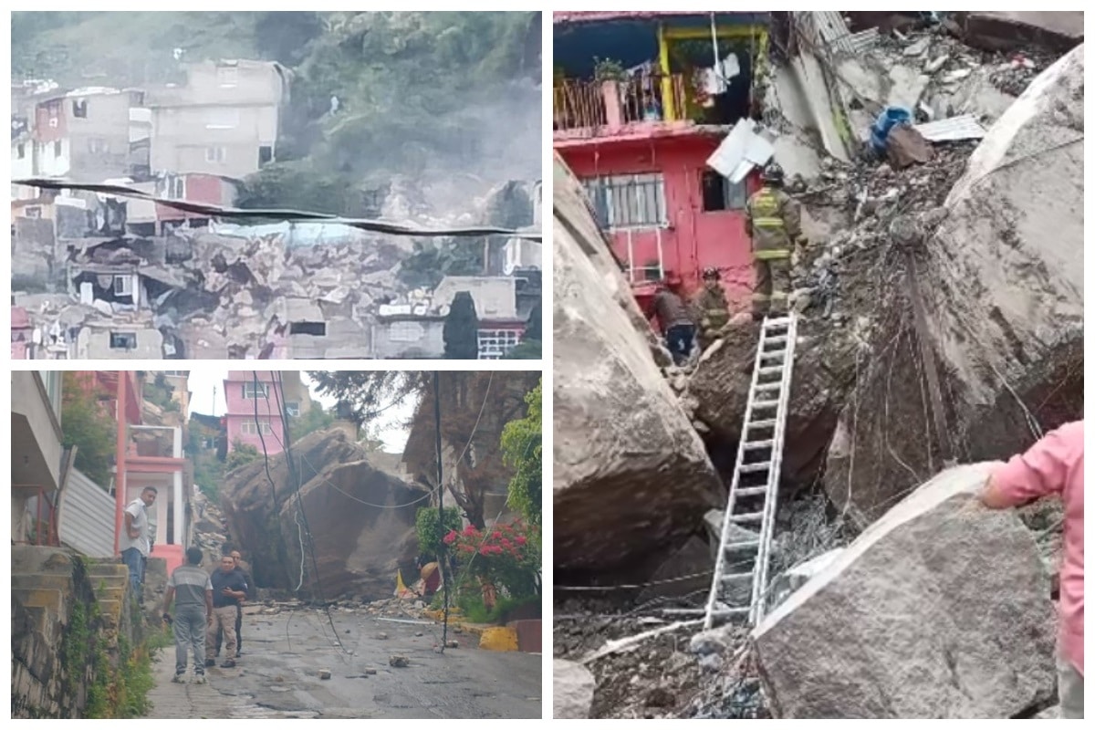 Se desgaja cerro en Tlalnepantla