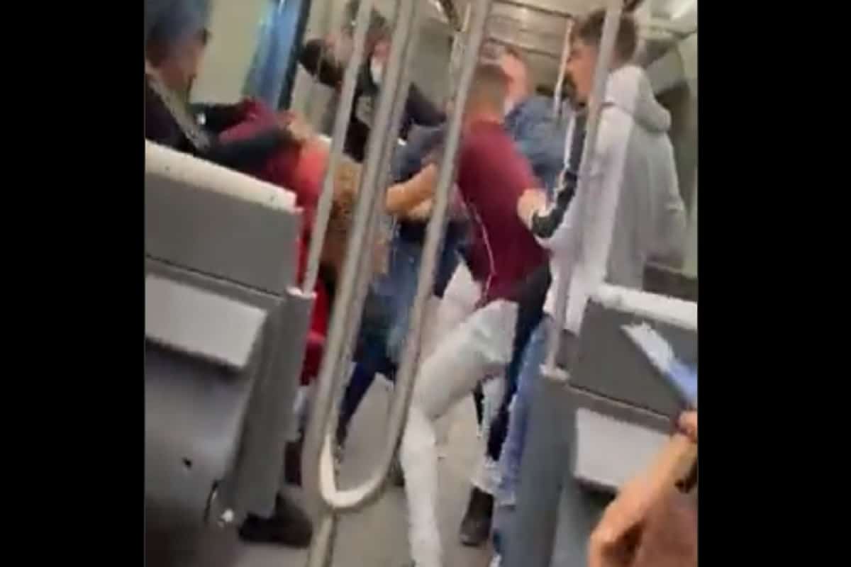 Pelea en el Metro.