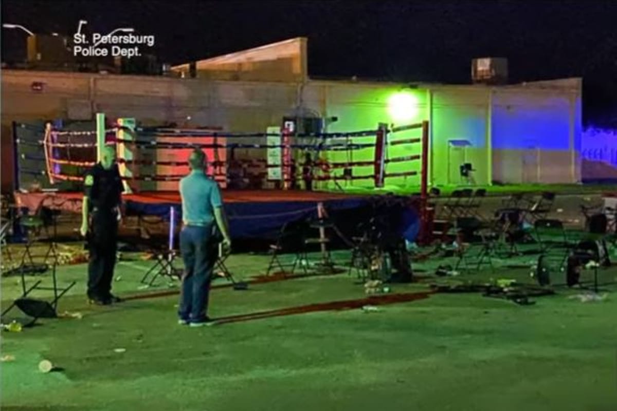 Foto: Policía San Petersburgo | Un joven muerto y cuatro heridos dejó una balacera durante una pelea de box contra la violencia.