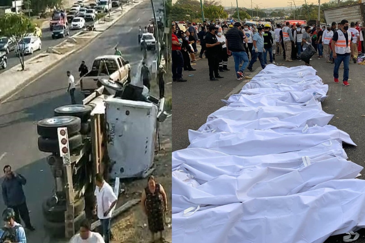 Foto: Especial. La FGR informó que el conductor del tráiler se dio a la fuga antes de la volcadura.