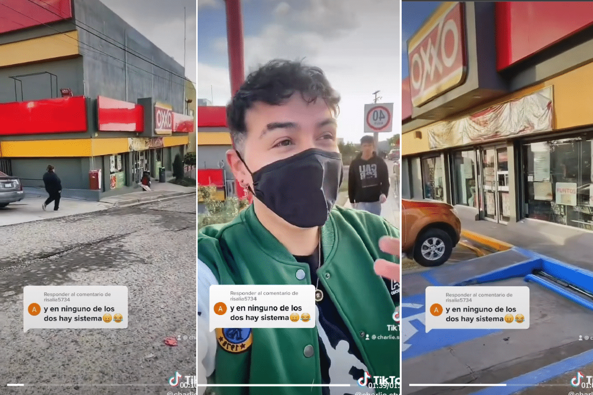 Foto: TikTok@charlie.style_ | Un usuario en TikTok visitió el "Oxxo Minecraft", un Oxxo construido arriba de otro Oxxo