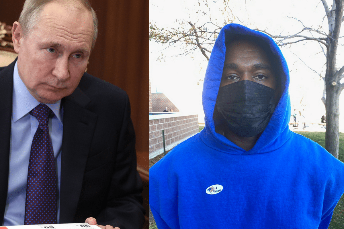 Foto: Twitter/ @kanyewest y @KremlinRussia | ¿Colaboración? Kanye viajará a Rusia para hablar con Putin