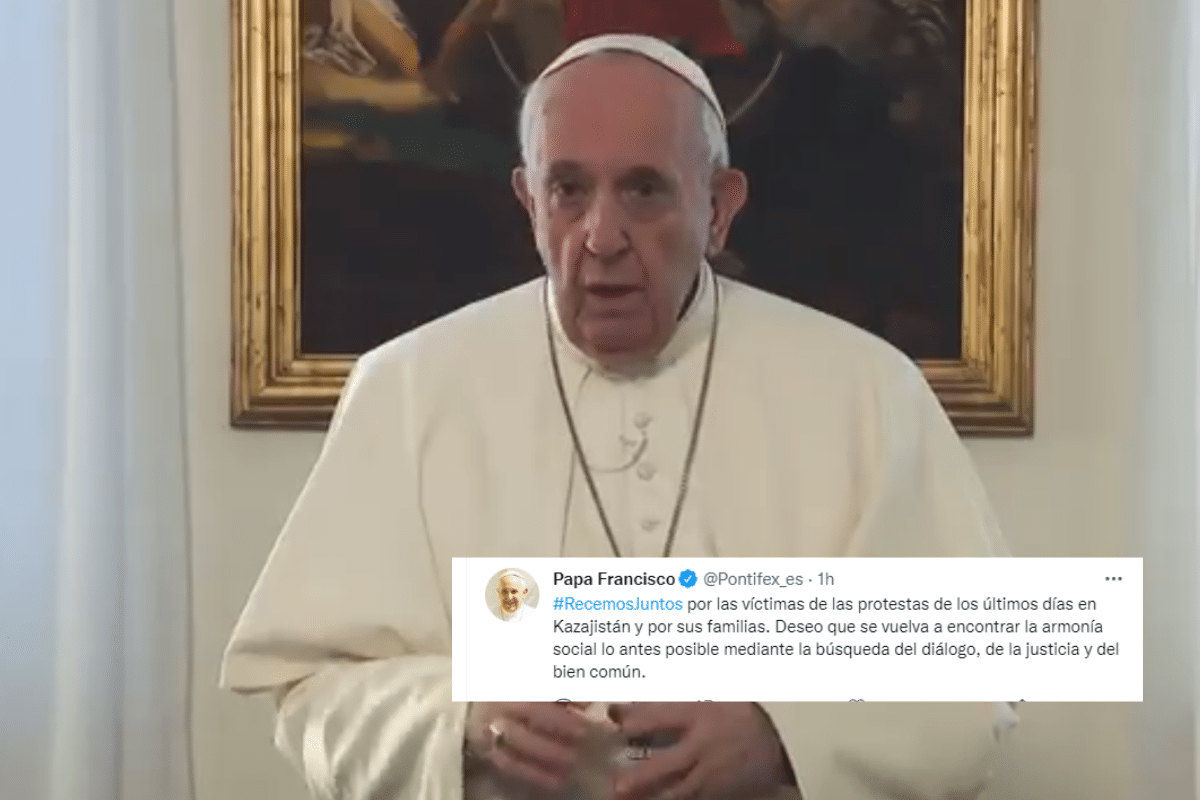 Foto: Twitter/ @Pontifex_es | URGENTE: El papa Francisco pide "diálogo" ante los disturbios en Kazajistán