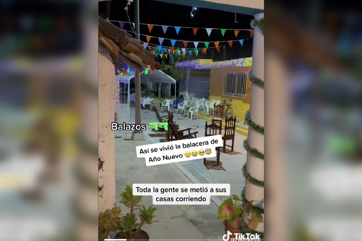 Foto: TikTok@elisa_felisha | Una TikToker quedó en "shock" tras grabar una serie de disparos durante la noche de Año Nuevo en Sinaloa