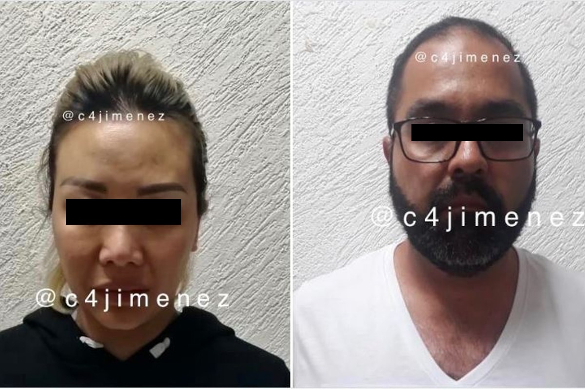 Fotos: @c4jimenez | Se presume que los detenidos corresponden a un hombre y una mujer.