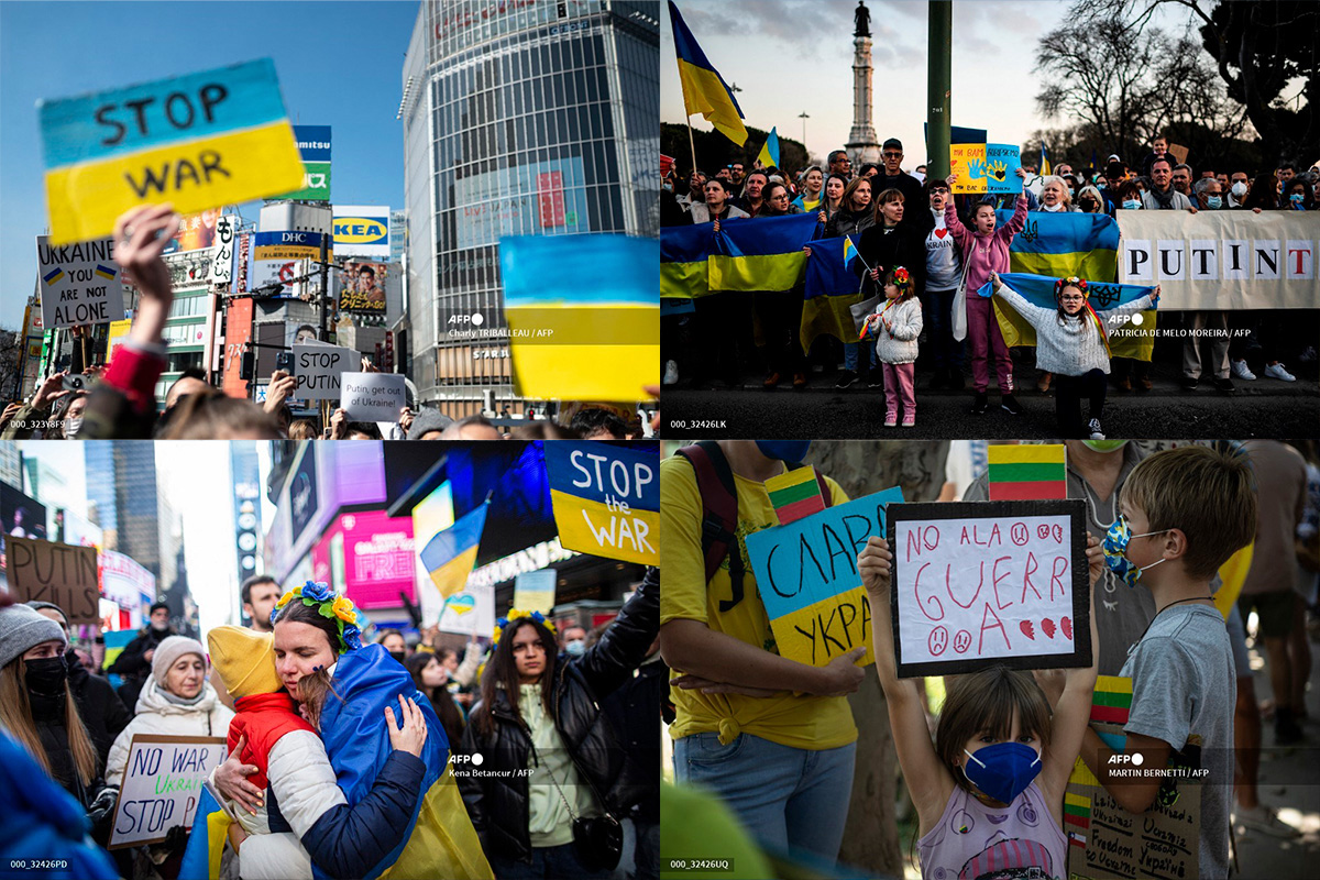 Solidaridad con Ucrania en las calles de todo el mundo