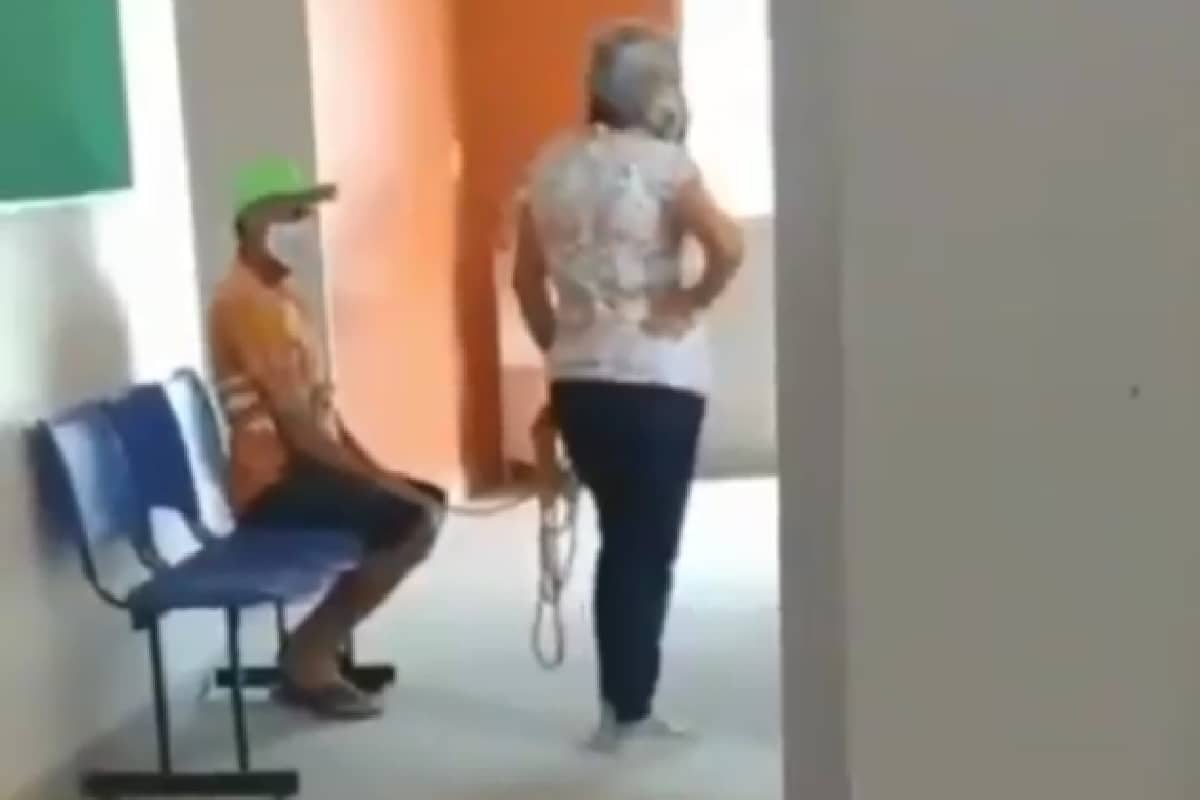 El sujeto fue amarrado con una cuerda por su propia esposa.