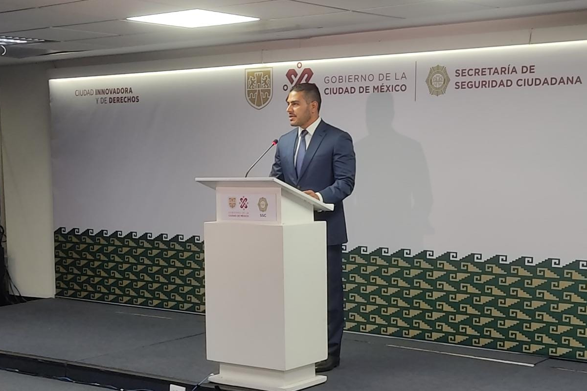 Omar Harfuch, durante conferencia a medios sobre operativos en Álvaro Obregón.