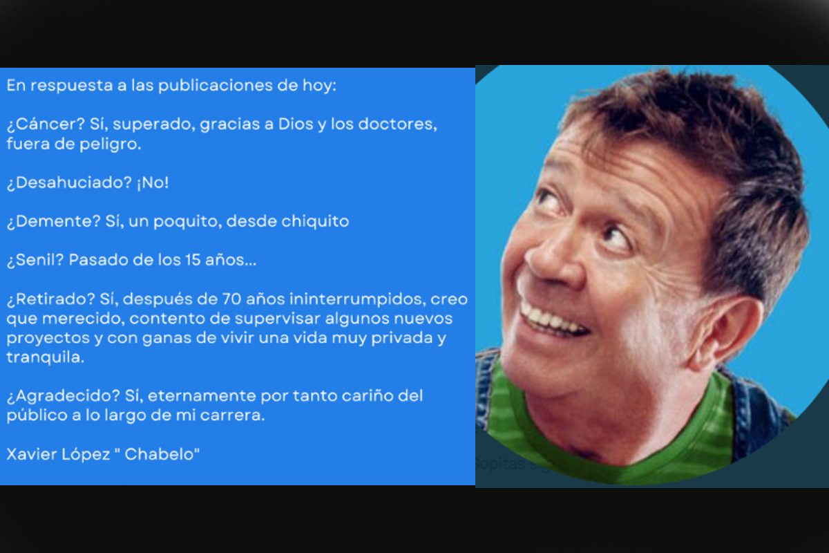 Chabelo confirma que esta fuera de peligro tras padecer cáncer y su estado de salud esta bien