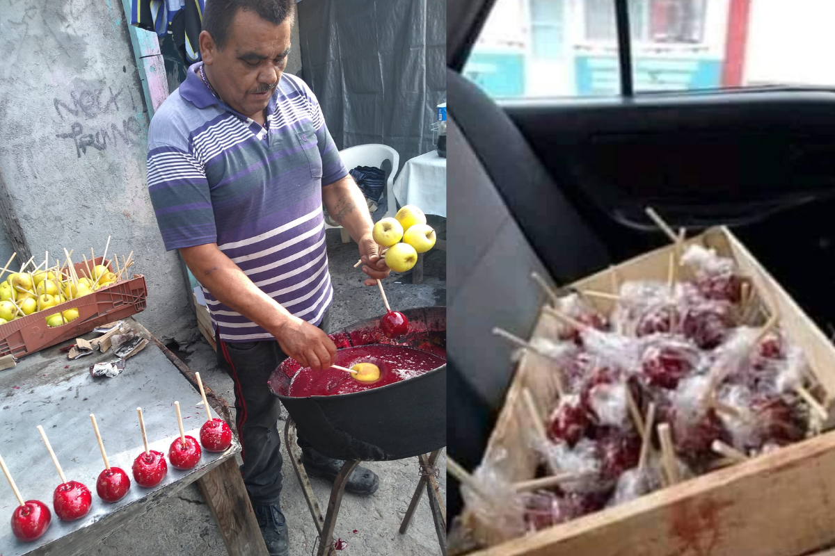 Foto:Facebook/ @Luis Alvarez | Le cancelaron pedido de 1500 manzanas con caramelo y así respondieron internautas