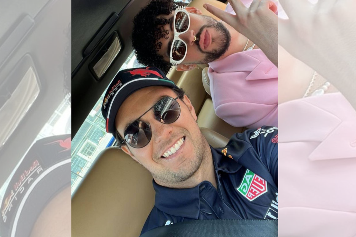 Foto: Instagram / @schecoperez | Bad Bunny y ‘Checo’ Pérez llegan juntos al circuito de Fórmula 1