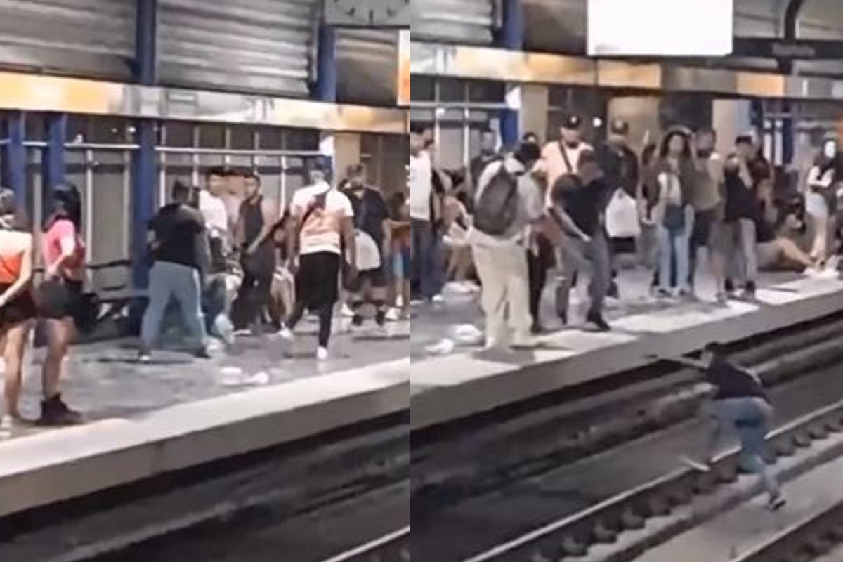 pelea metro