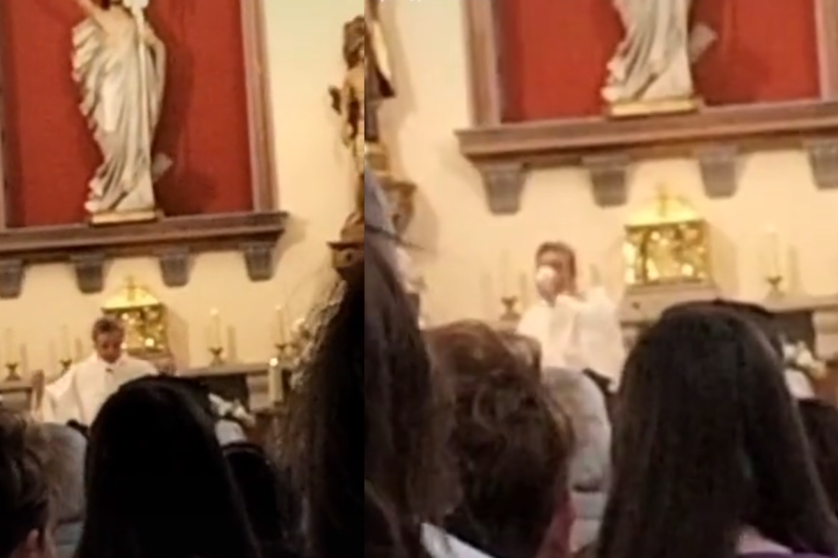 Foto: TikTok/@yhoyparacomer | Religioso da misa en estado de ebriedad ¡hasta eructo!