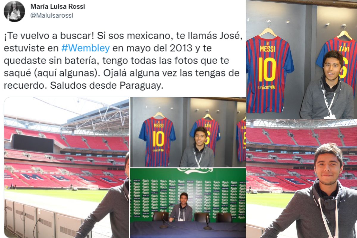 Foto:Twitter/@Maluisarossi|¡Increíble! Encuentra al joven a quien fotografió en el Estadio Wembley en 2013