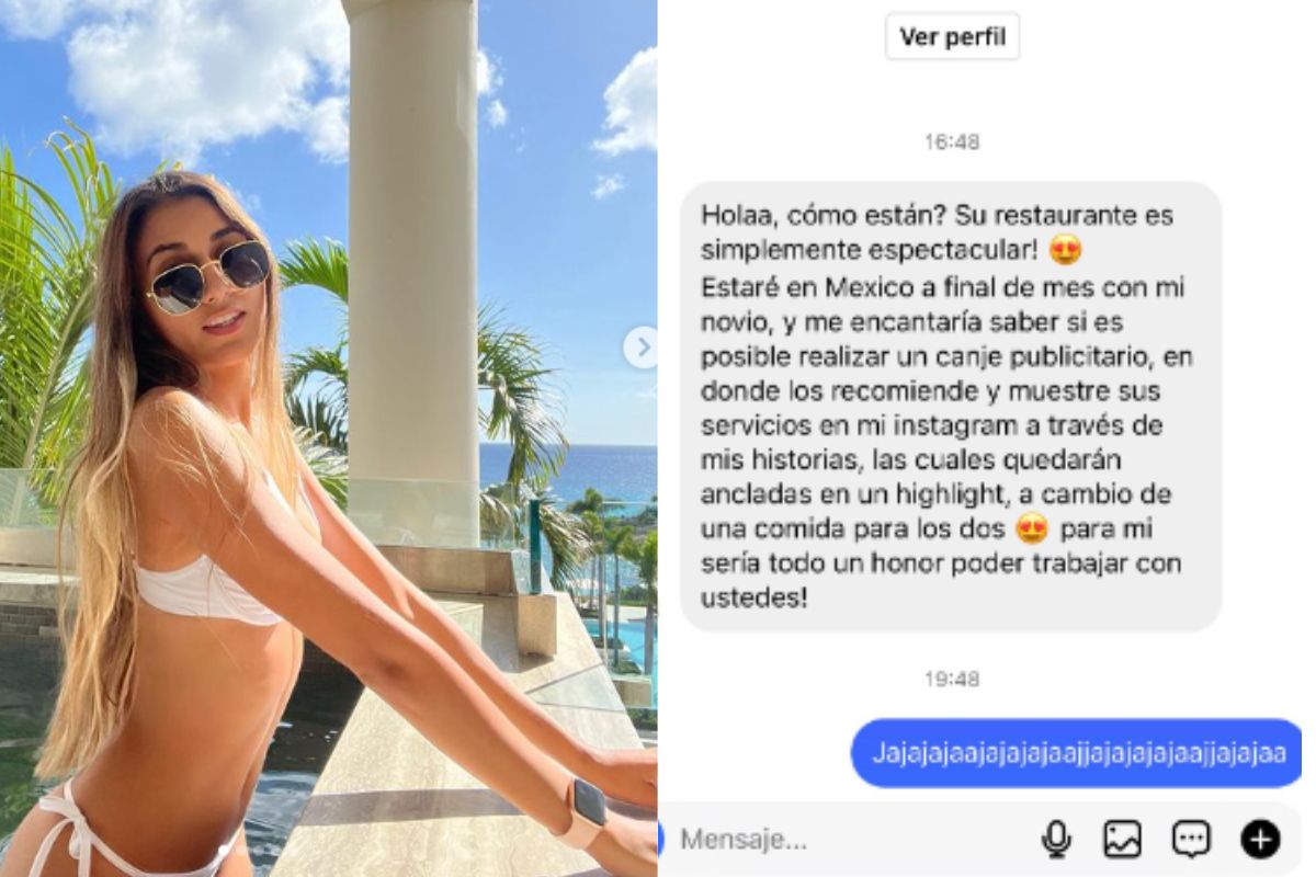 Foto:Instagram/@manuguti95|Influencer le responde al chef que la exhibió por pedir comida gratis