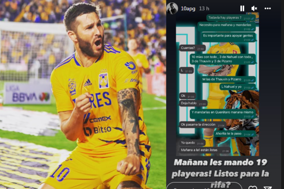 Foto: Instagram/ @10apg | André Pierre Gignac ayudará a Gallos femenil donando playeras