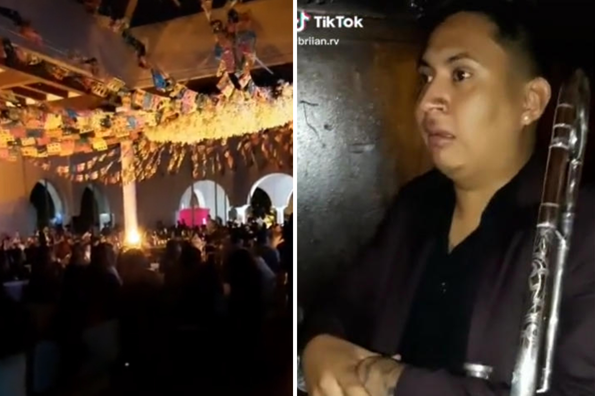 El músico fue captado llorando en una boda.