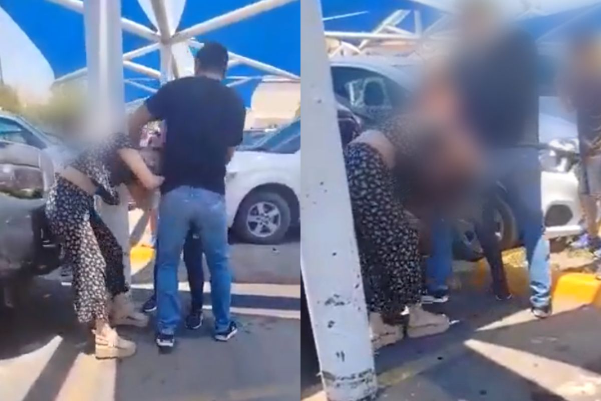 Foto:Captura de pantalla|¡Zaz! Descubre a su esposo siéndole infiel en estacionamiento de supermercado