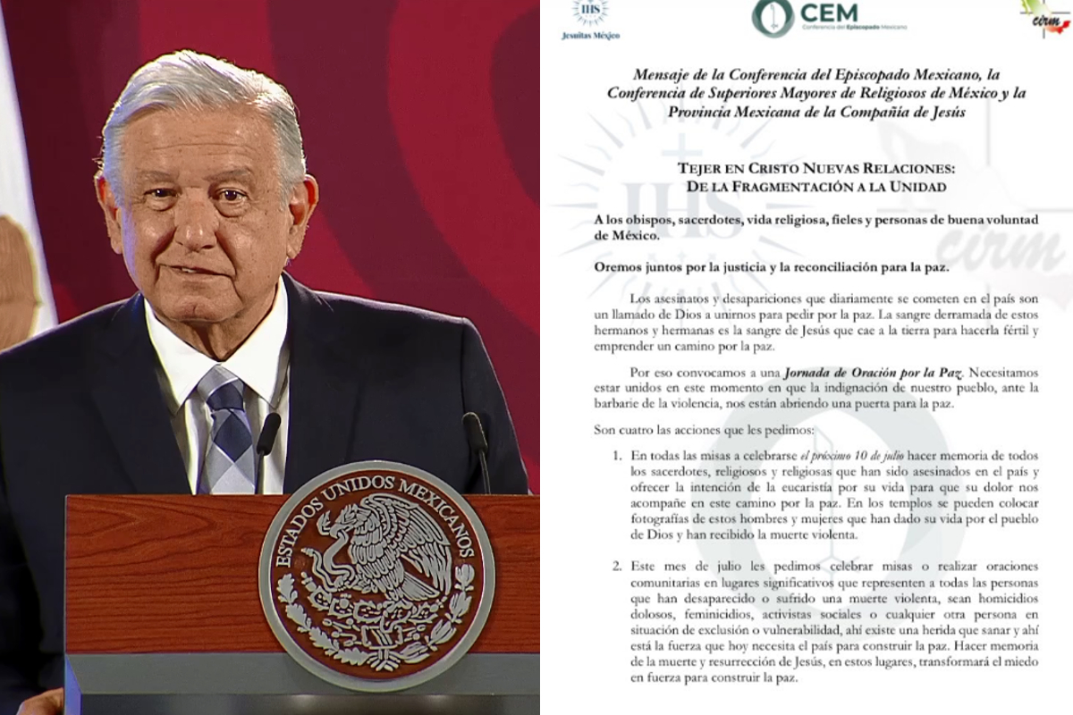 AMLO celebro la postura de la iglesia católica