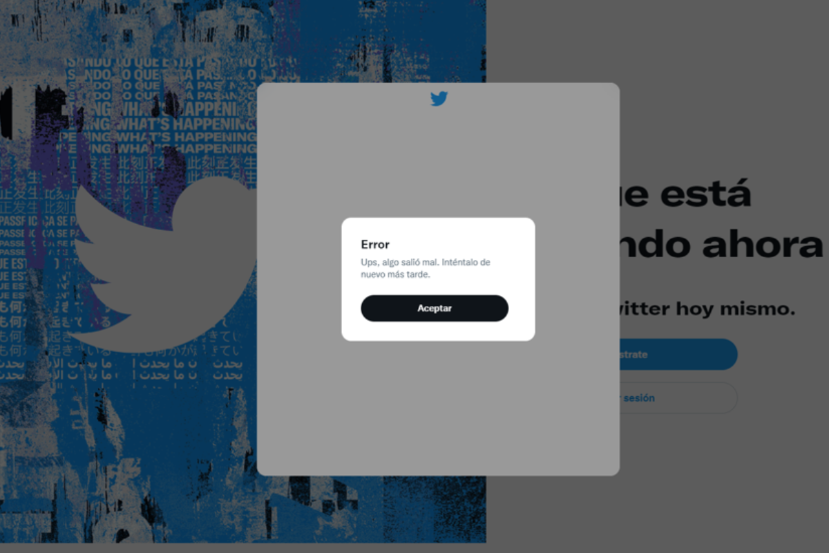 Foto: Captura de pantalla | No eres tú… es Twitter, la plataforma no esta funcionando