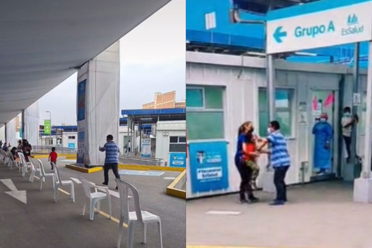 Foto:Captura de pantalla|VIDEO: Niño huye de vacuna y hace correr a su padre detrás; se viraliza