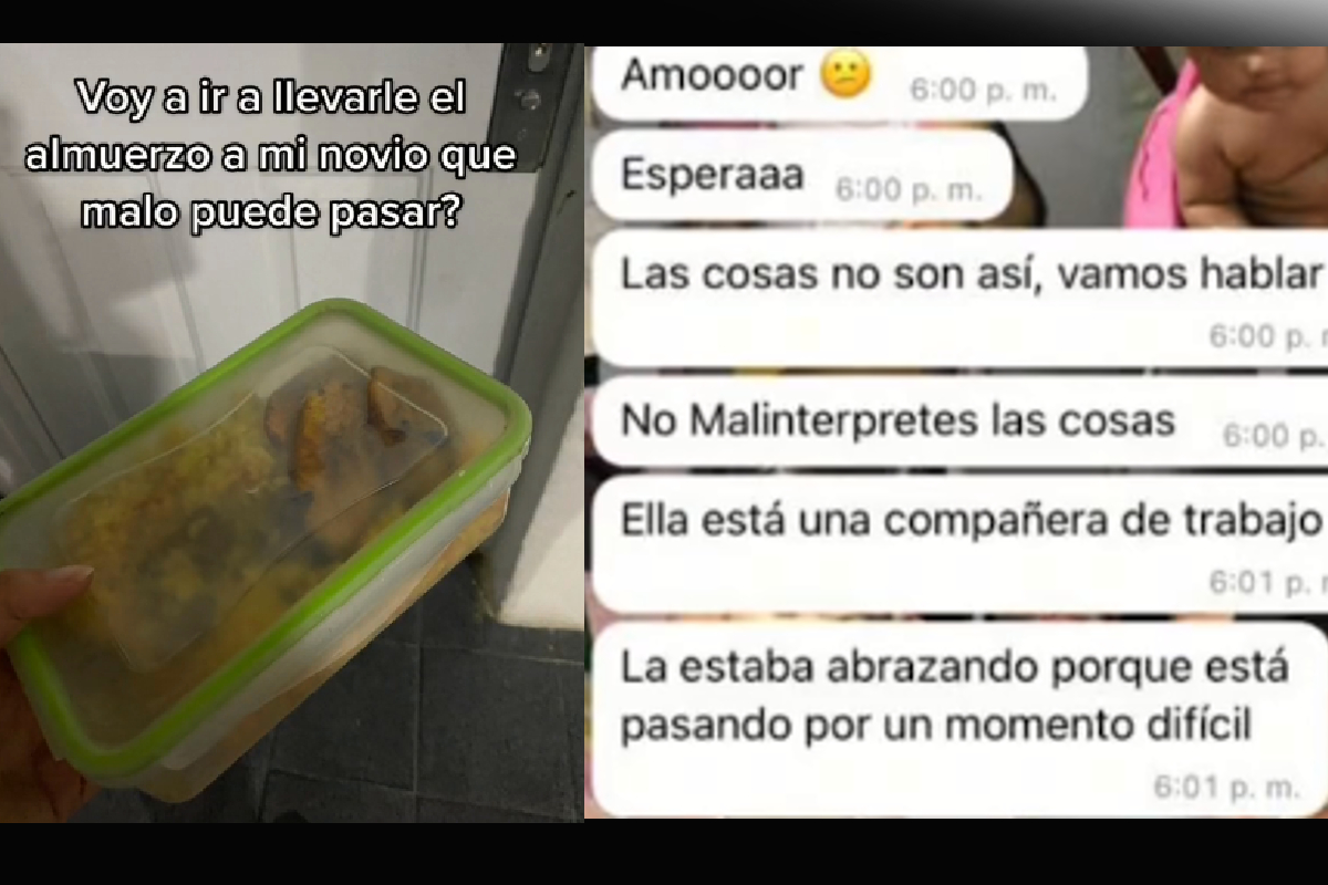 Mujer le lleva de comer a su novio y lo encuentra con otra