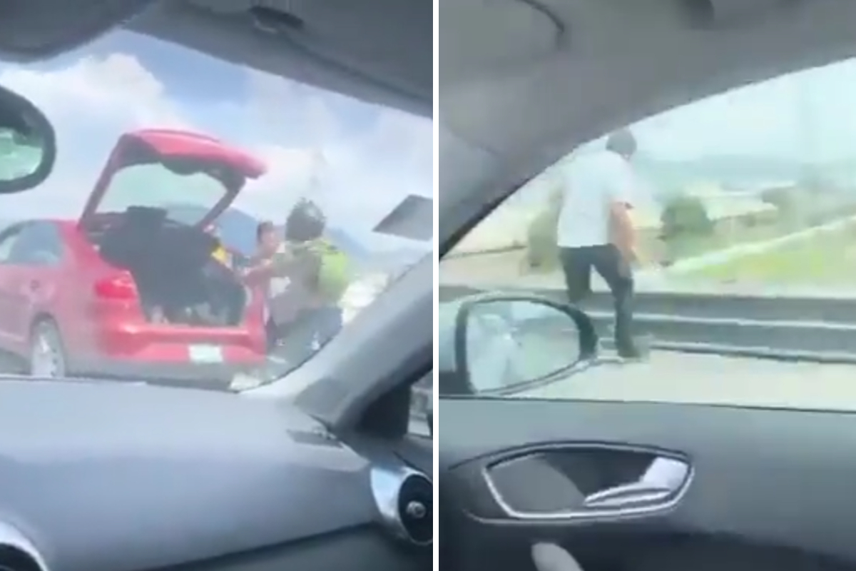 Automovilista arroja a repartidor desde un puente.