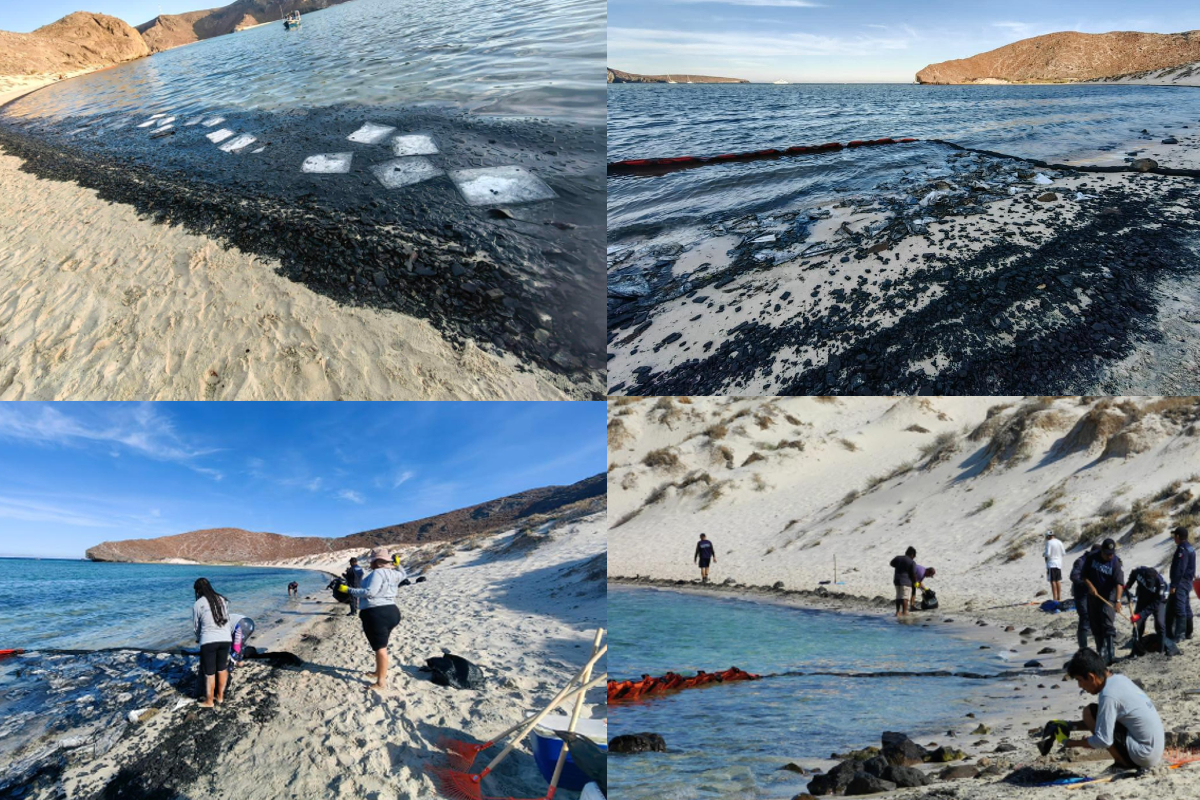 Derrame de combustible en playa Balandra.