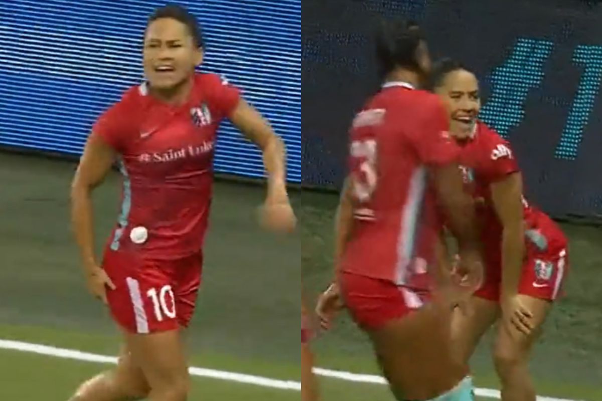 Foto:Captura de pantalla|¡Tremenda! Lo'eau LaBonta finge lesión para después celebrar gol con “twerking”