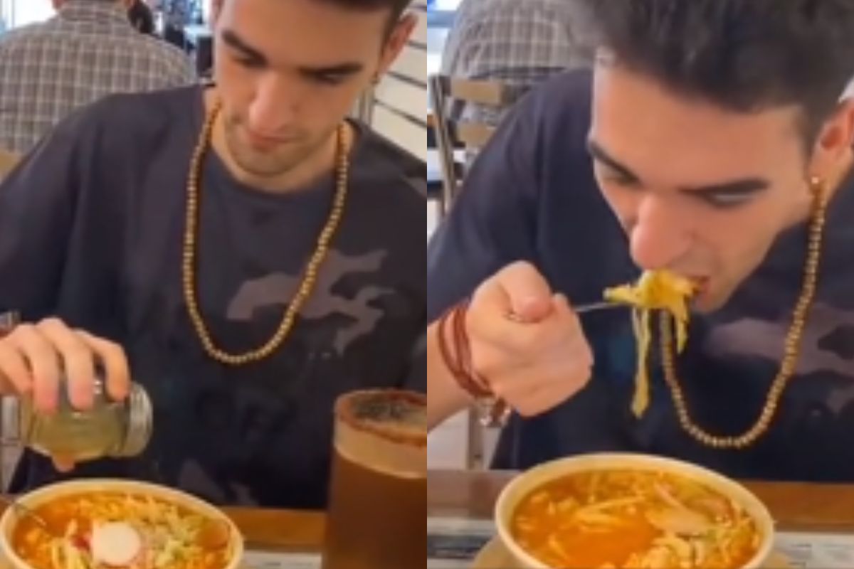 Foto:Captura de pantalla|Video: ¡Pintaza! Así reaccionó un influencer español al probar pozole