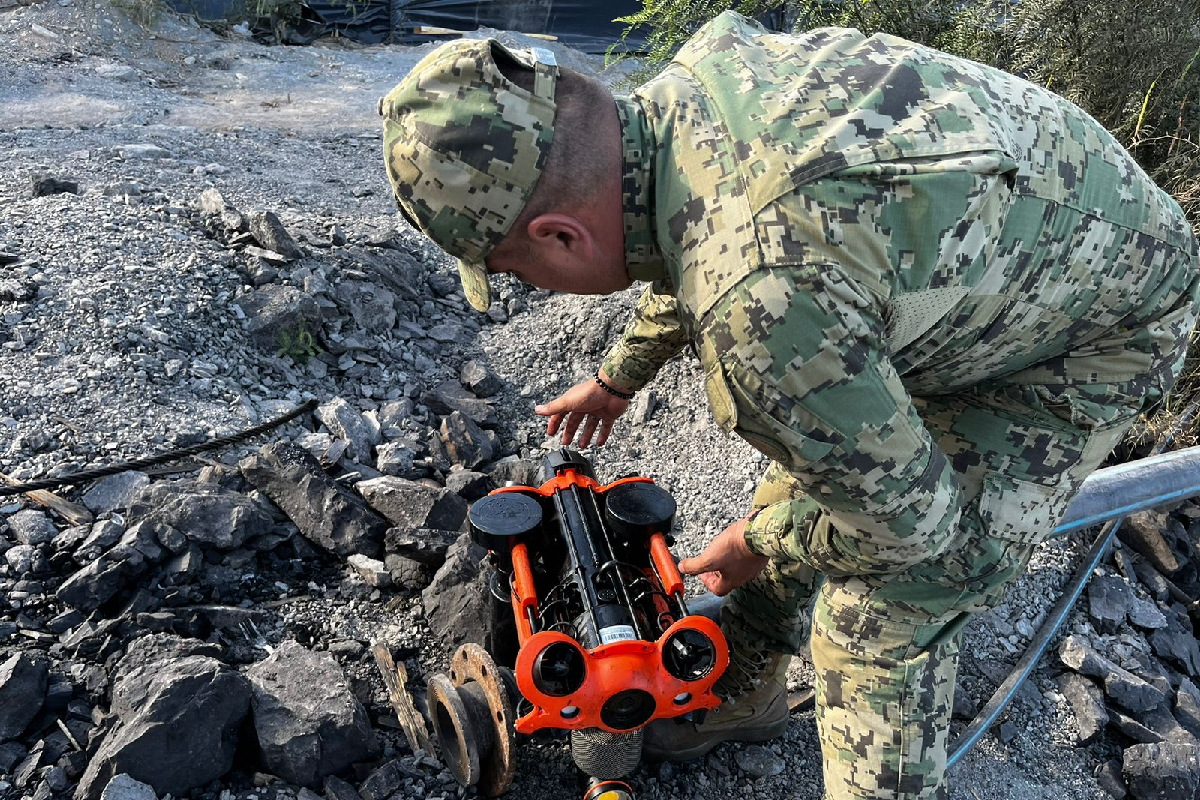 Concluyen tareas con dron en mina en Sabinas.