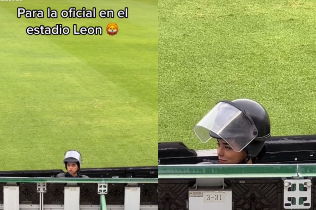 Foto:Captura de pantalla|¿Dónde estará? Hincha del León se enamora de policía; pide ayuda para encontrarla