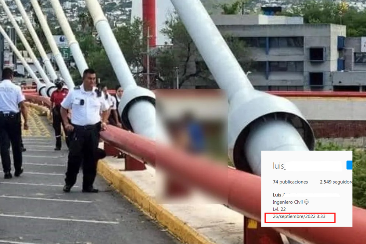 Foto: Twitter/@quepasa_oficial e Instagram / @luis_wichin_sustaita | El joven que se lanzó del puente Atirantado lo anunció en Instagram