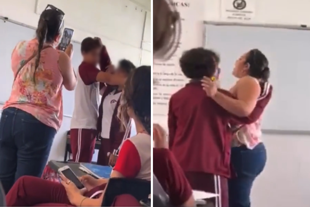 Captan a alumna agrediendo a estudiante y profesora en salón de clases.