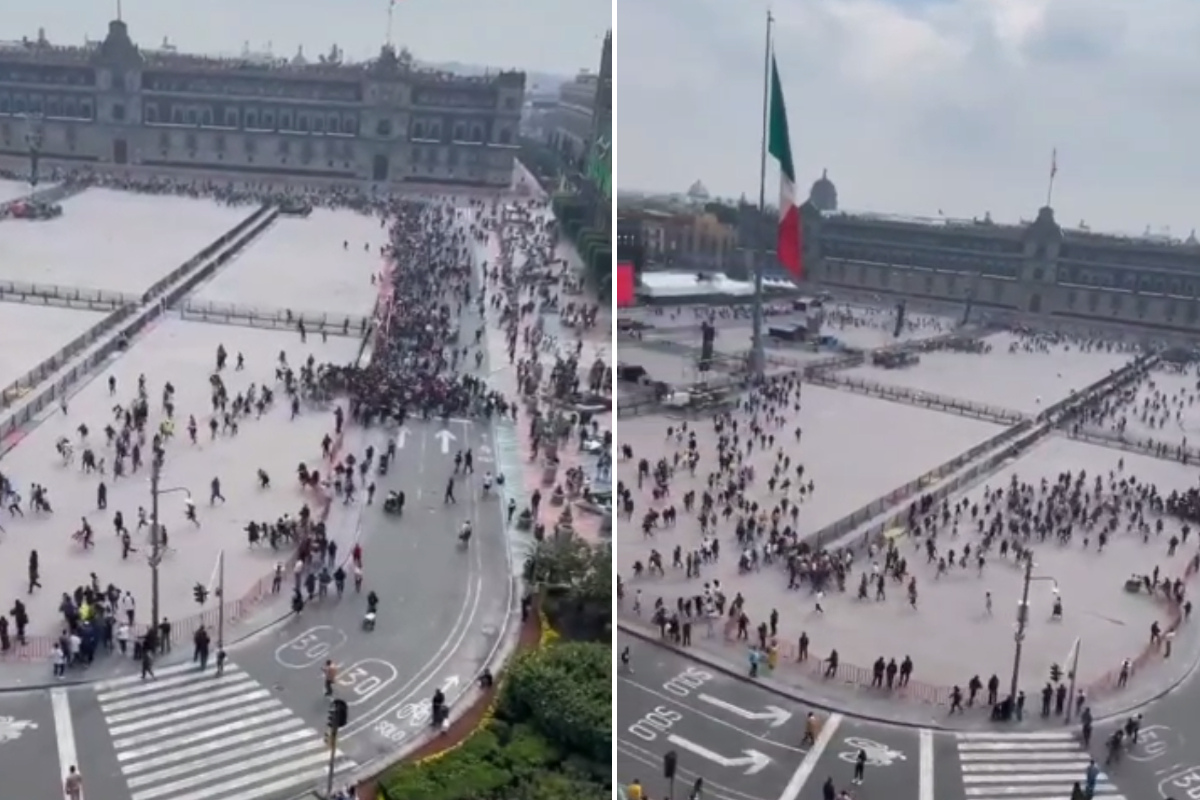 Evaden seguridad en concierto de Grupo Firme, en el Zócalo.