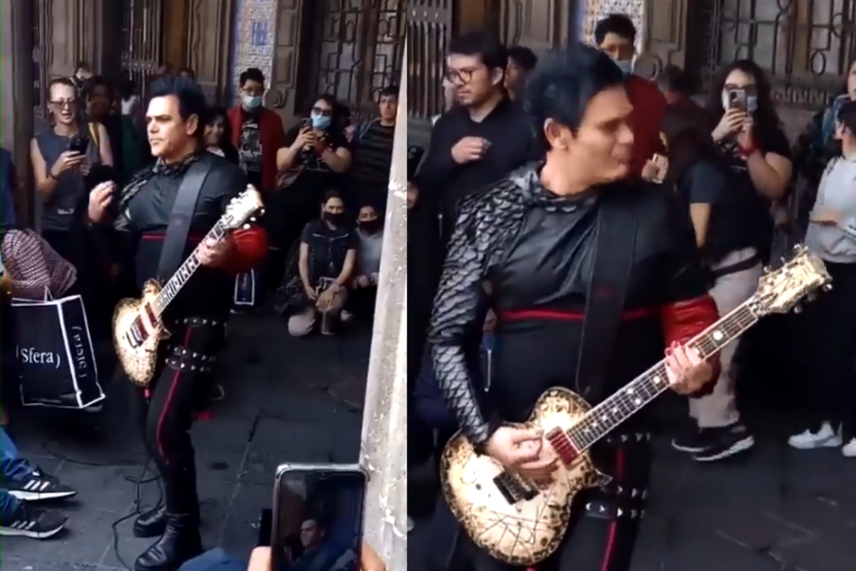 Foto: Twitter/ @RuidoEnLaRed | ¡Qué suerte! Richard Kruspe de Rammstein tocó en vivo en el Zócalo de la CDMX