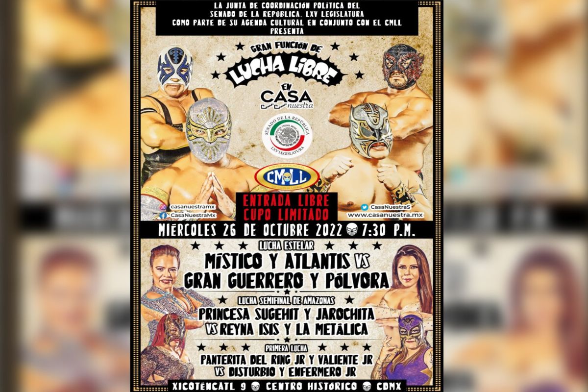 Foto:Especial|Cancela Senado función de Lucha libre