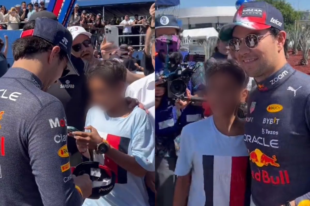 Foto:Captura de pantalla|VIDEO: Fan logra conseguir autógrafo y foto de Checo Pérez en el Show Run 2022