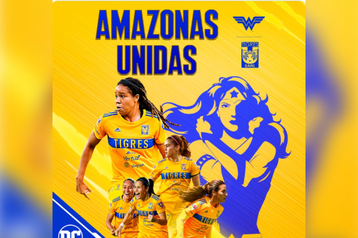 Foto:Twitter/@TigresFemenil|¡Wow! Tigres Femenil anuncia alianza con la superheroína “Wonder Woman”